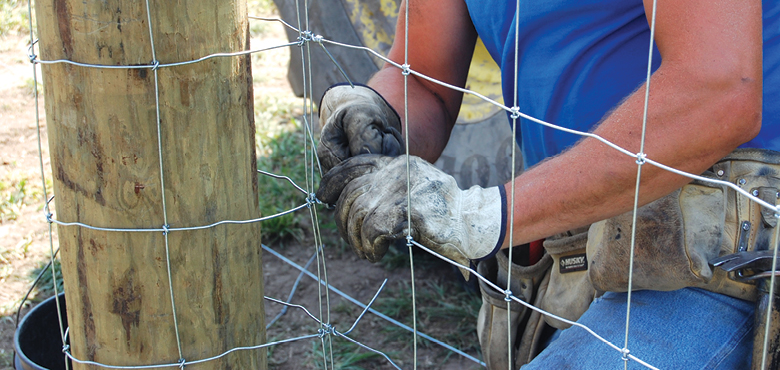 Install woven wire fence, Woven fences